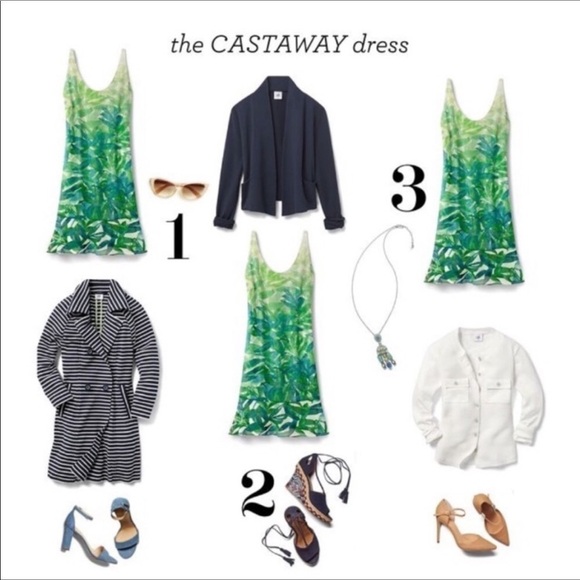 CAbi Green Tropical Castaway Dress NWT - Picture 3 of 7